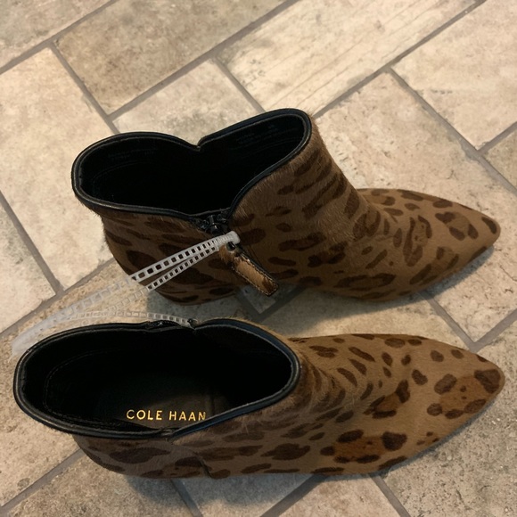 NWOT Cole Haan Women’s Calf Hair Ocelot Print Boot - Picture 7 of 9